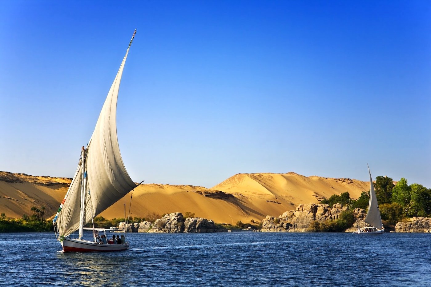 Felucca sailing boat on the Nile in Egypt