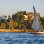 Nile River landscape between Cairo and Aswan, Egypt
