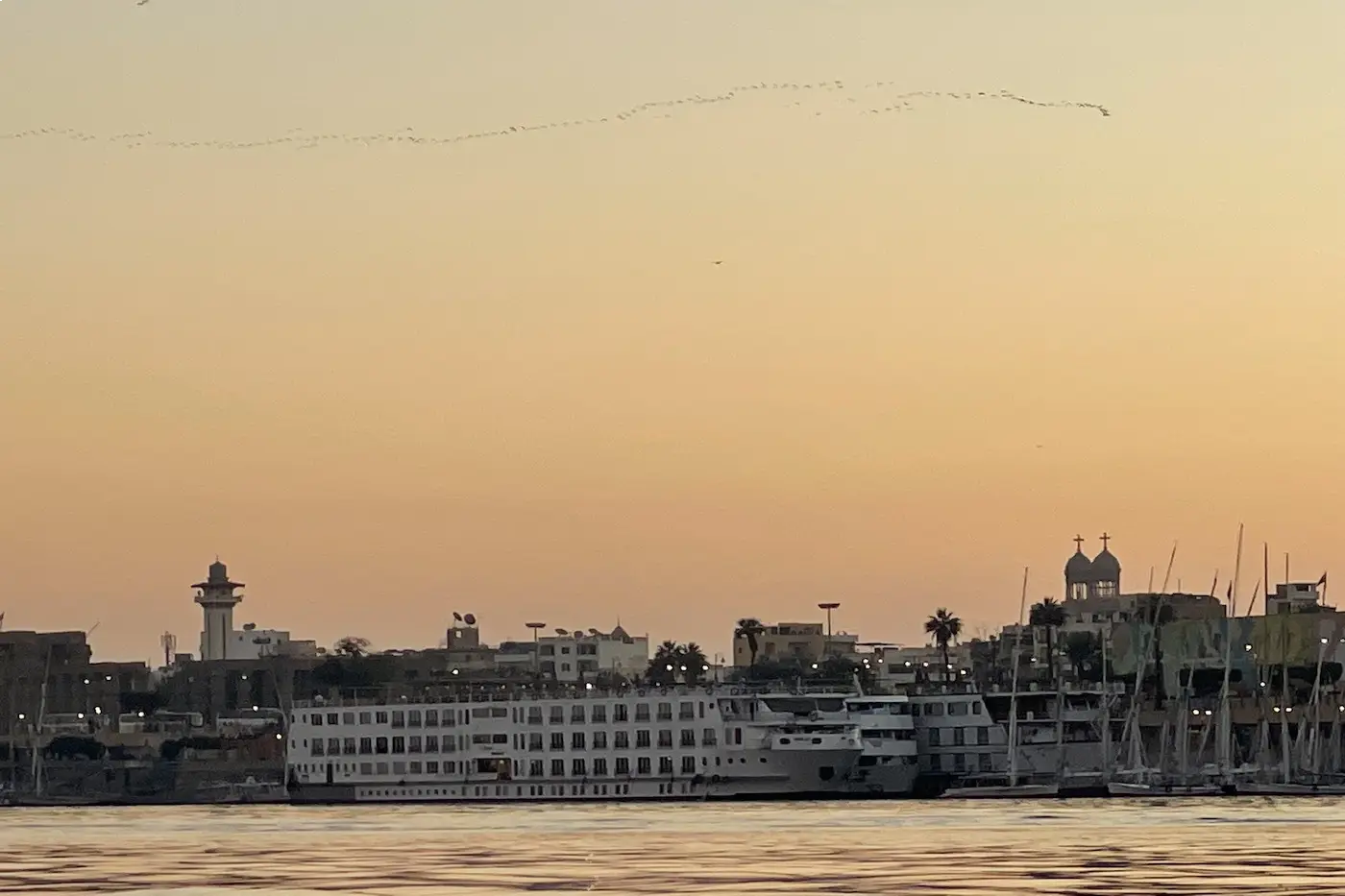 Sunrise in Luxor, where many Cairo packages continue south