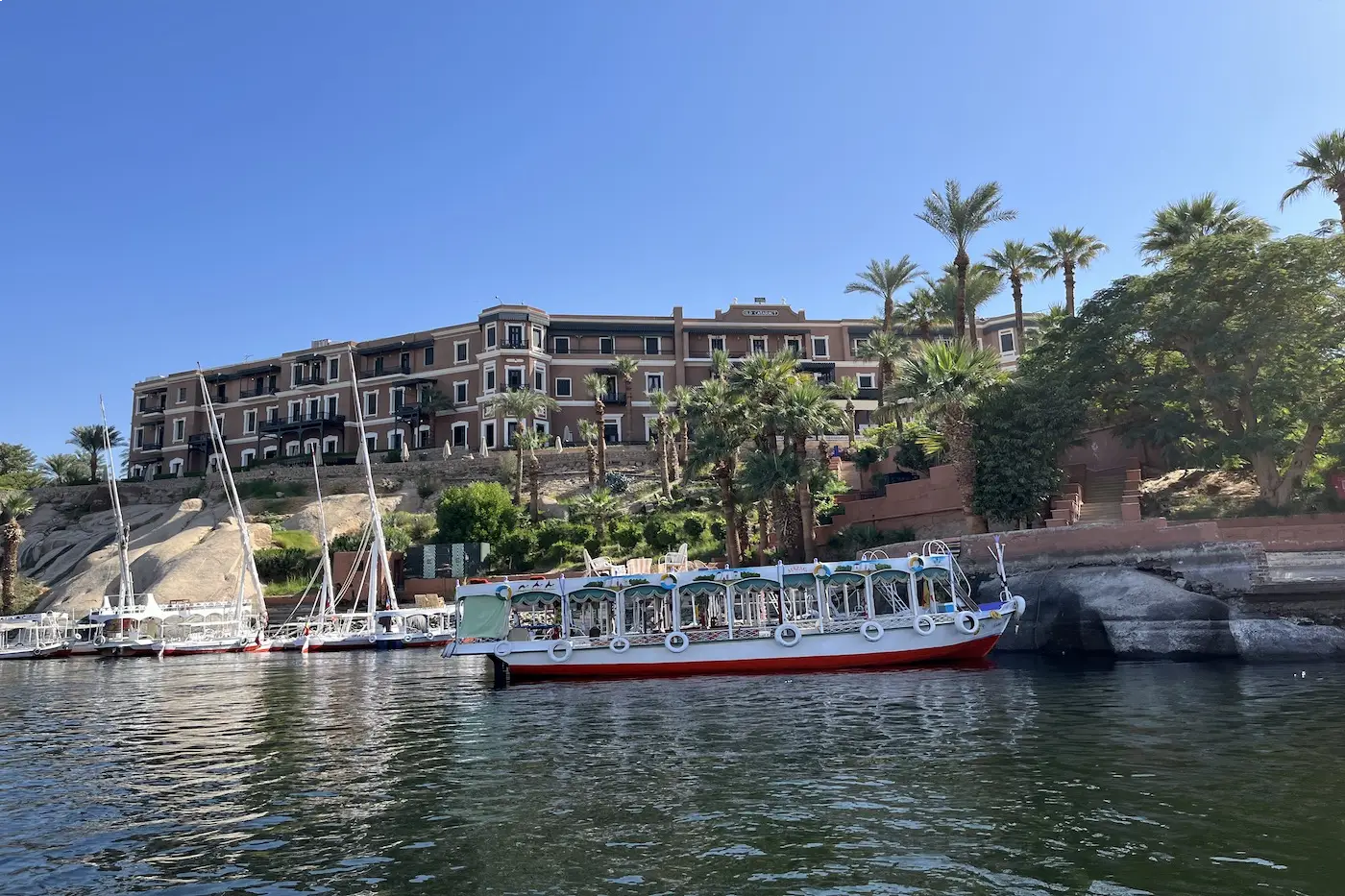 View over the Nile at Aswan from the Old Cataract terrace